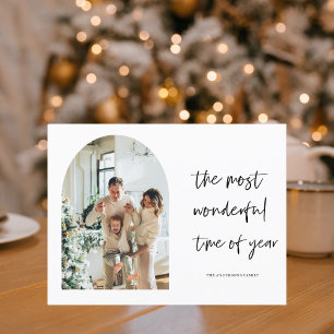 Julfotopatfamilj Underbar Helgdag Vykort