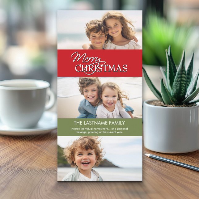 Julfotoport - 3 foton julkort (Custom Holiday Photo card - Can be used for any event)