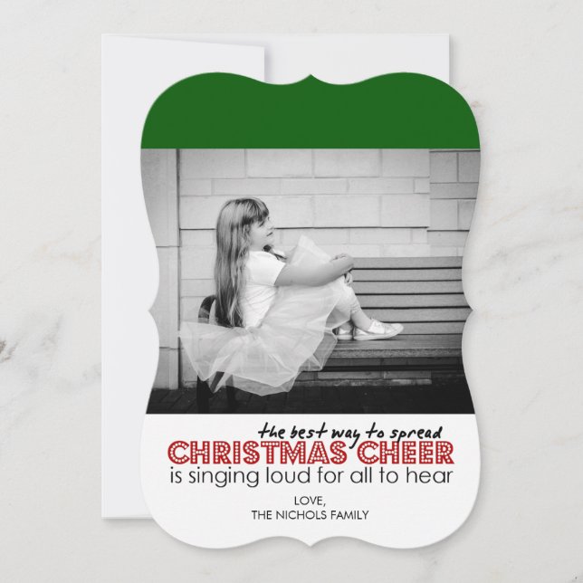 Julfotoport (Grönt) Julkort (Framsida)