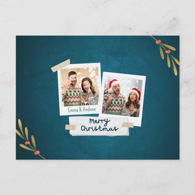 Julfotoport med Hälsning Helg Vykort (Framsida)