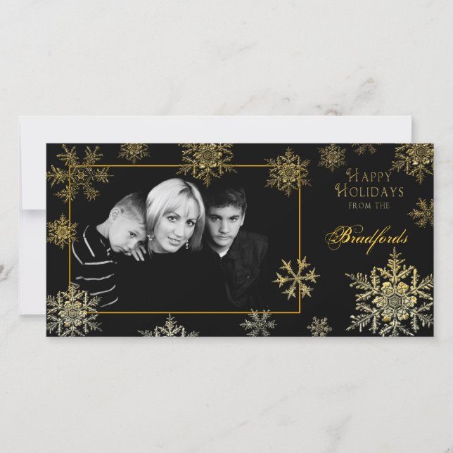 Julfotoport - Snöflingor Julkort (Framsida)