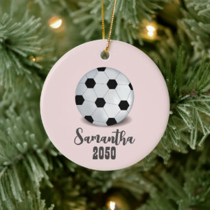 Julfotoporten Iports Simple Cute Soccer Ball Julgransprydnad Keramik
