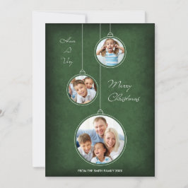 Julfotoportets Grönt Ornament Helgdag Julkort