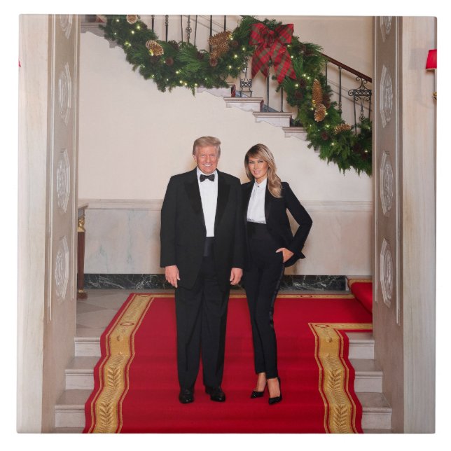 Julfotsteg President Donald Trump & Melania Kakelplatta (Framsidan)