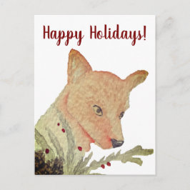 Julfox för konstnärligt skogsbruk helg vykort