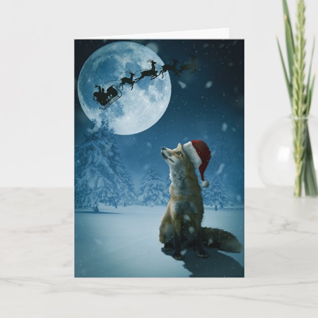 Julfox-Helgdag-kort. Helgkort (Framsida)