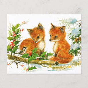Julfoxar för Cute Vintage Flygblad