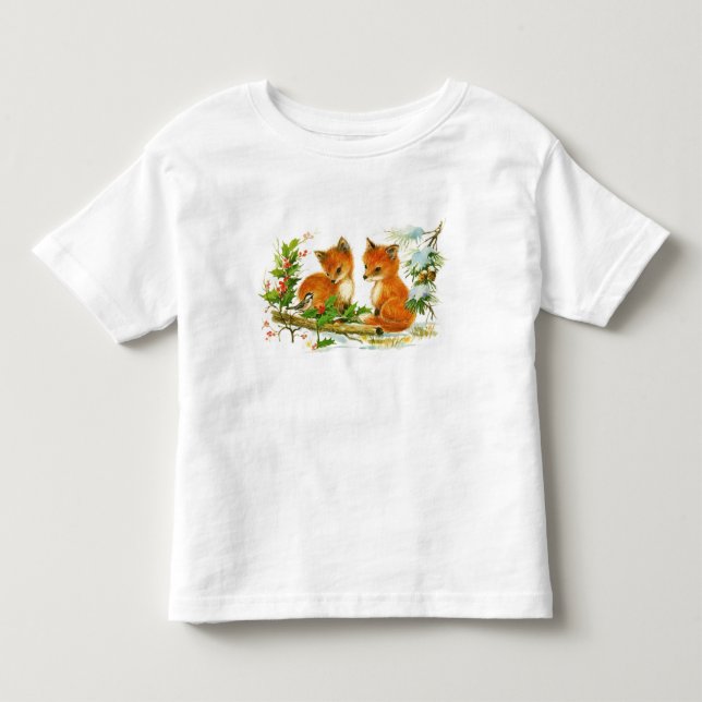 Julfoxar för Cute Vintage Tröja (Framsida)
