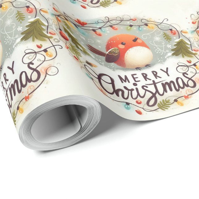 Julfoxor och kaniner med grumlig vätska presentpapper (Rullad Hörn)