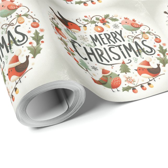 Julfoxor och kaniner med grumlig vätska presentpapper (Rullad Hörn)