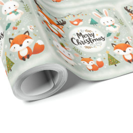 Julfoxor och kaniner med grumlig vätska presentpapper