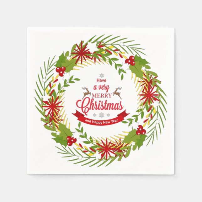 Julfrand med Mistletoe Pappersservett (Framsidan)