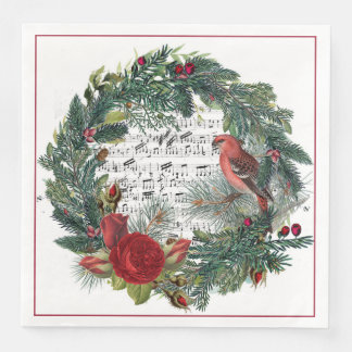 Julfrand med Ro och Grosebeak Pappersservett
