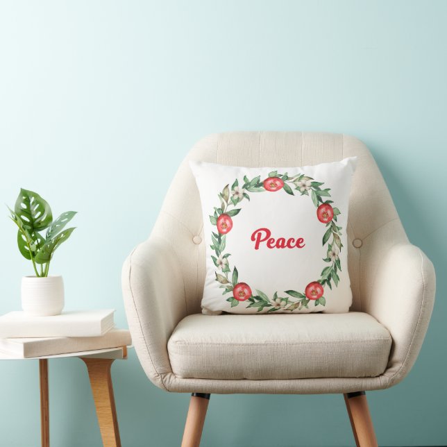 Julfrand med Rosa Blooms | Peace Pillow Kudde (Stol)