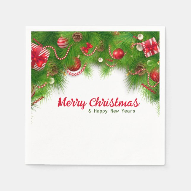 Julfrand och Röda Lökar och Presenter Pappra Pappersservett (Framsidan)