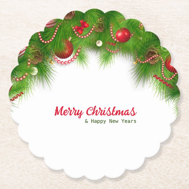 Julfrand och Röda Lökar och Presenter Underlägg Papper (Framsida)