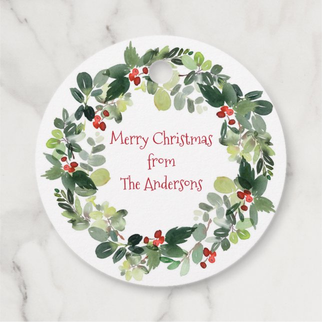 Julfransens God jul Gift-Märkre Gåvor Etiketter (Baksida)