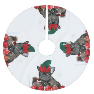 Julfranskbulldogg Julgransmatta Borstad Polyester