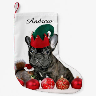 Julfranskbulldogg Liten Julstrumpa