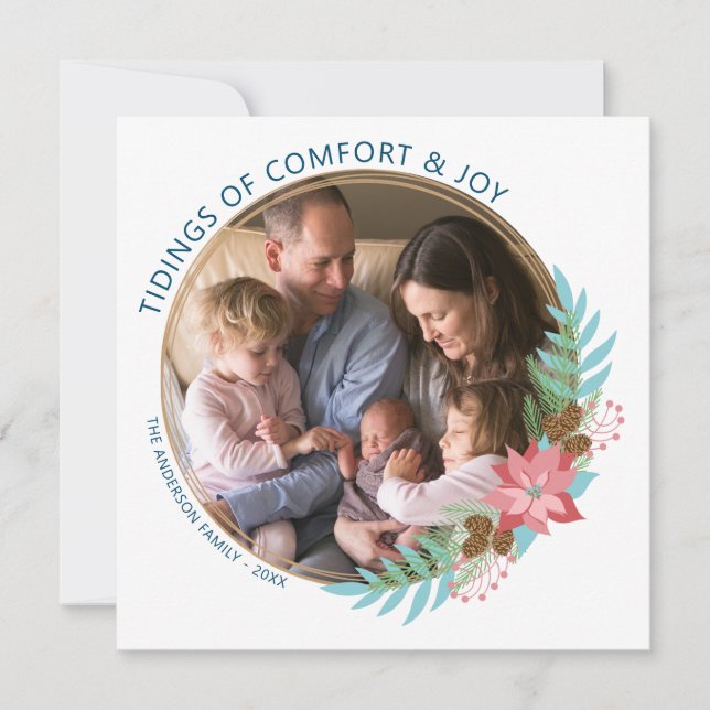 Julfransmännen Poinsettia | Fotojul Julkort (Framsida)