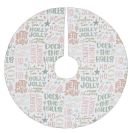 Julfraser & symboler i mjuka säsongstoner julgransmatta borstad polyester