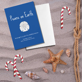 Julfreden i jordblocket Sand Dollar Blue Julkort