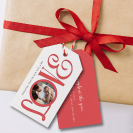 Julfreden Modern skript Photo Kärlek Cute Presentetikett
