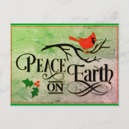 Julfreden på Earth Cardinal Watercolor Vykort