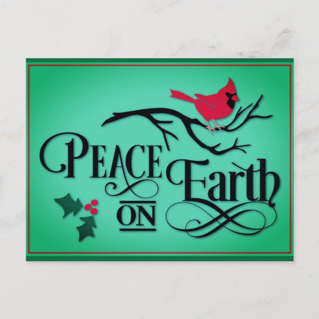 Julfreden på jordkardinal vykort (Framsida)