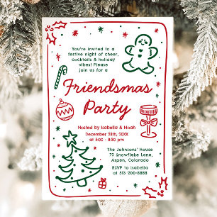 Julfriendsmas Party vid Hand plockade Inbjudningar