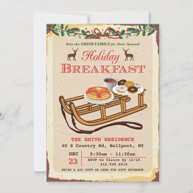 Julfrukost inbjudan jul (Framsida)