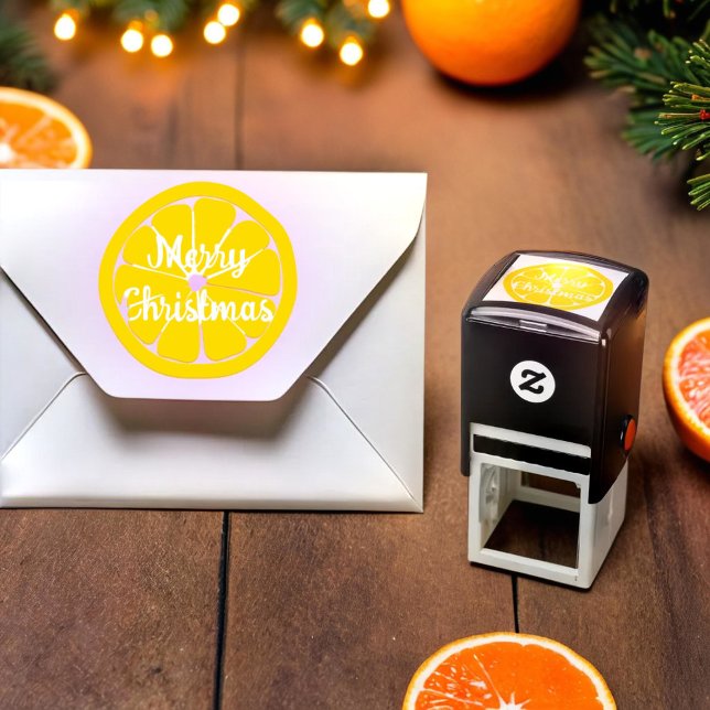 Julfrukten orange självfärgande stämpel (Christmas orange fruit self-inking stamp)