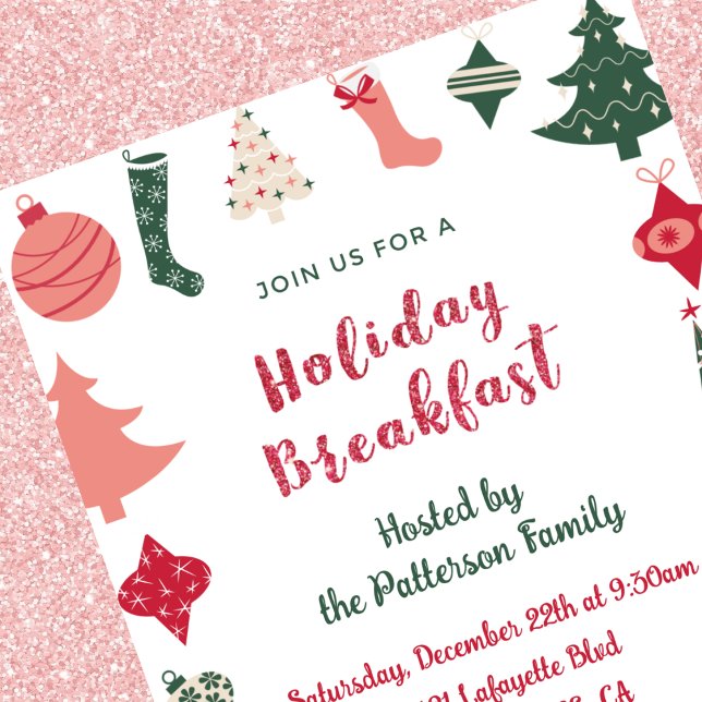 Julfruktsinbjudan Julmönster Inbjudningar (Skapare uppladdad)