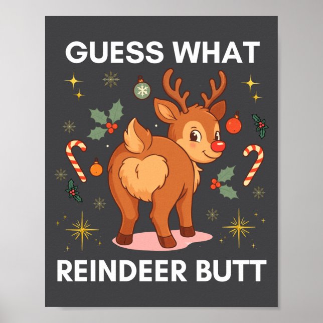 Julful Sweater för Småbarn Gissa Vilken Ren Poster (Framsidan)