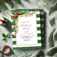 Julfunktionsinbjudan - Grönt Rand