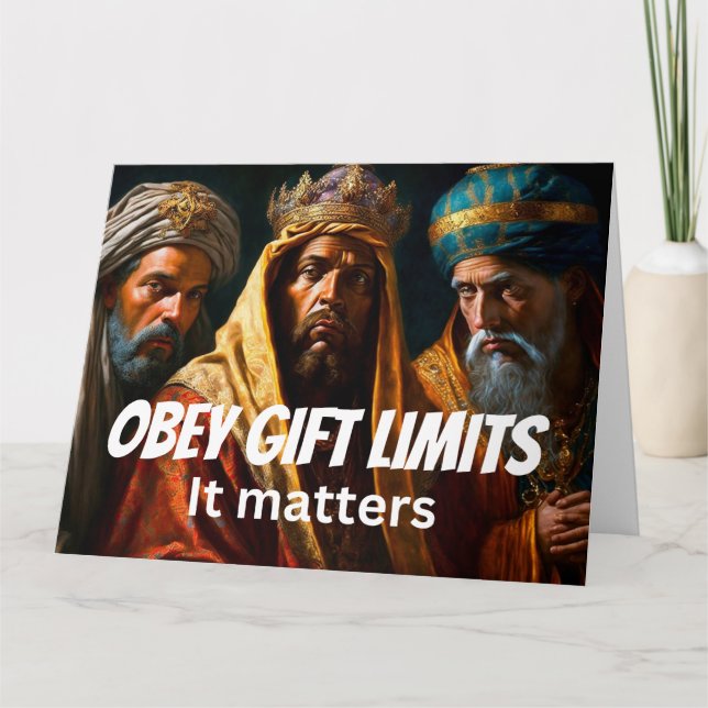 Julfunny Novelty OBEY GIFT LIMITS Kort (Framsida)