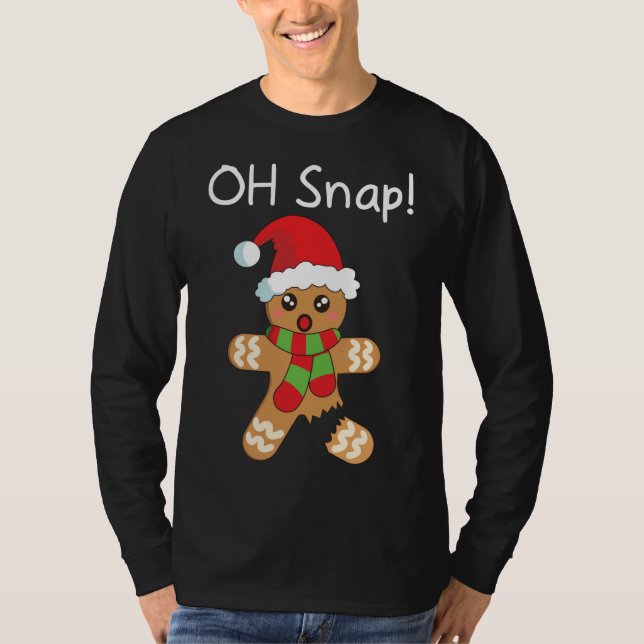 Julfunny Pepparkaksgubbe Oh Snap T Shirt (Framsida)