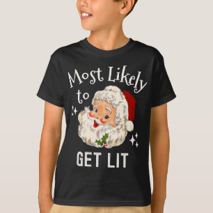Julfusk Drick Cute Santa Ansikte Helgdag T Shirt