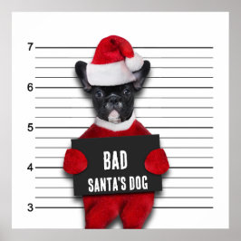 Julfusk Mugshot Dåliga Santa's Hund Poster