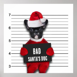 Julfusk Mugshot Dåliga Santa's Hund Poster
