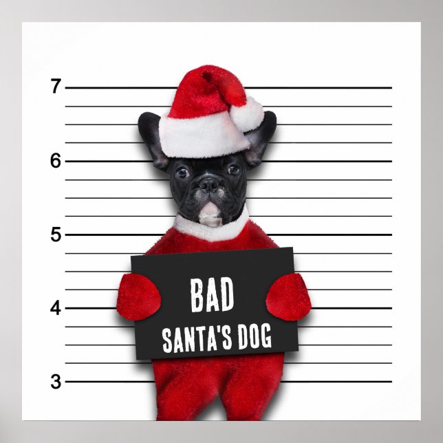 Julfusk Mugshot Dåliga Santa's Hund Poster (Framsidan)
