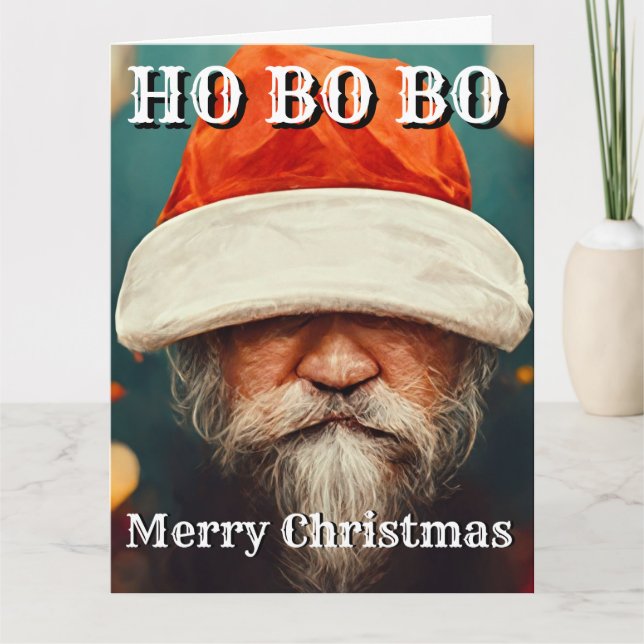 Julfusk Novelty HO BO BO Hälsning Kort (Framsida)