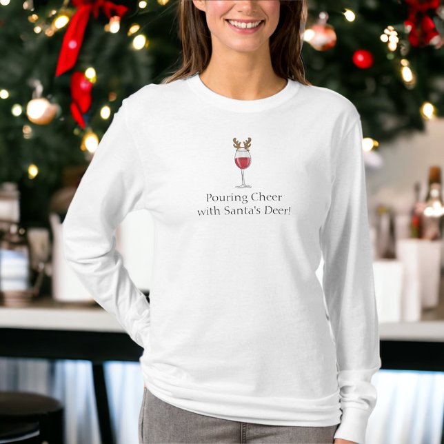 Julfusk - "Poring Cheer" med jultomtens Hjort T Shirt (Skapare uppladdad)