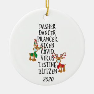 Julfusk Reindeer Namn Covid 2020 Julgransprydnad Keramik