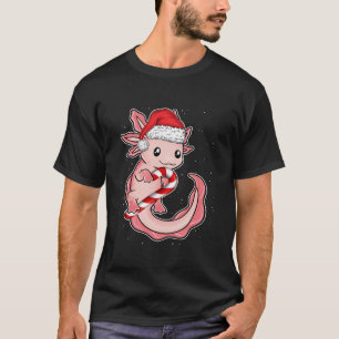 Julfusk Smiling Axolotl Candy cane Sweet L T Shirt