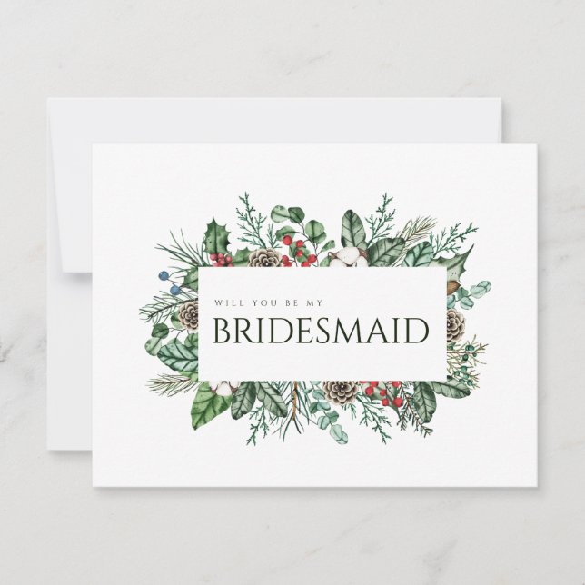 Julfutage Bridesmaid Frieri kort (Framsida)