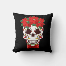 Julfyllning av sockerskull med Poinsettias Kudde
