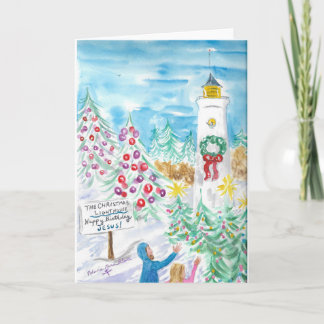 Julfyr Christian Snö Greeting Card Kort