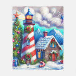 Julfyren Nautical Coastal Mountain Fleecefilt