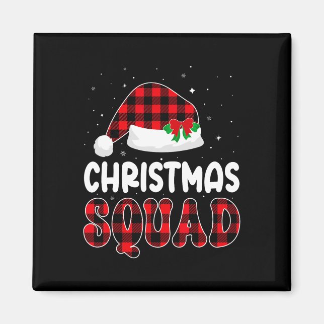 Julfyrkantsfamiljen Matching Red Plade Sa Magnet (Framsidan)